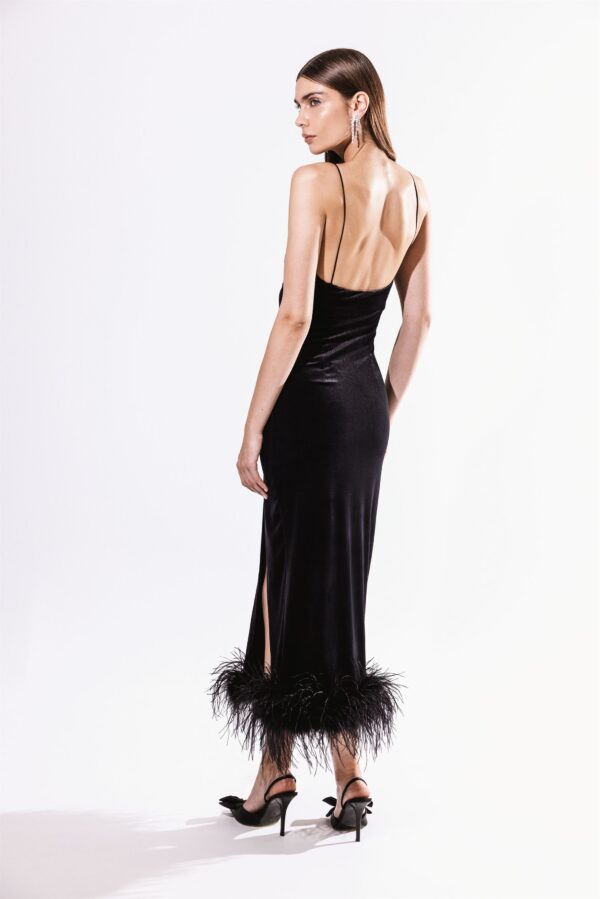 Sylvie Black Velvet Dress - Image 4