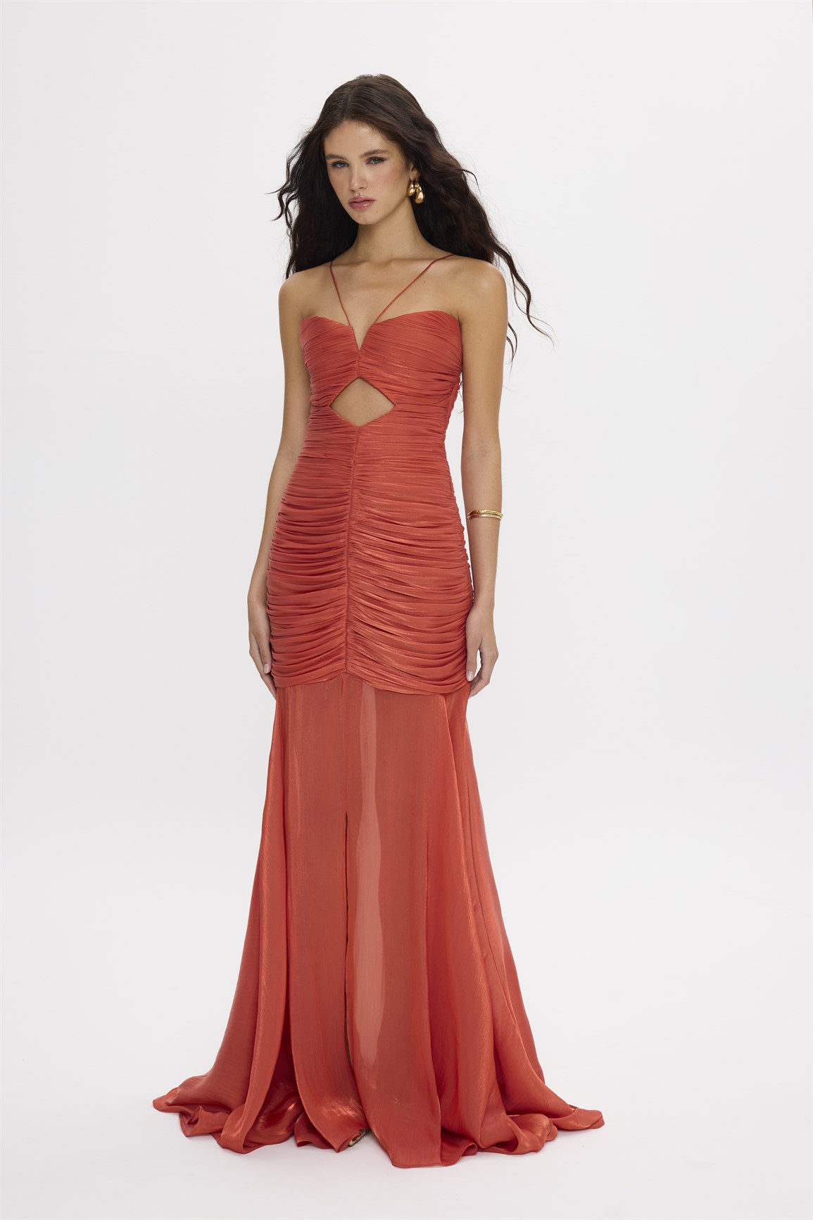 Corallia Maxi Burnt Orange Dress